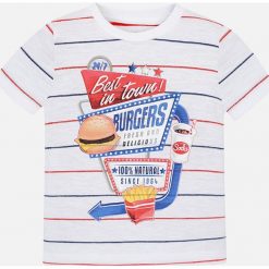 Mayoral - T-shirt dziecięcy 92-134 cm. Białe t-shirty chłopięce Mayoral, z nadrukiem, z bawełny, bez rękawów. Za 59,90 zł.
