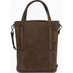Torebki i plecaki damskie: Skórzany shopper bag „FortyFour” w kolorze ciemnobrązowym – 38 x 40 x 12,5 cm