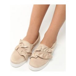 Beżowe Slip On Hux. Brązowe trampki damskie slip on Born2be, z materiału. Za 59,99 zł.