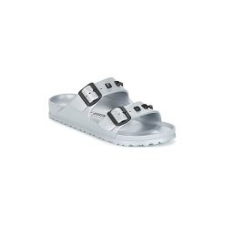 Klapki Birkenstock ARIZONA. Szare klapki damskie marki Birkenstock, bez wzorów, bez obcasa. Za 207,57 zł.