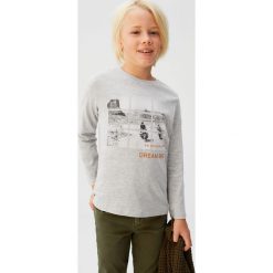Mango Kids - Longsleeve dziecięcy Rider 110-164 cm. Szare t-shirty chłopięce Mango Kids, z nadrukiem, z bawełny, bez rękawów. Za 45,90 zł.