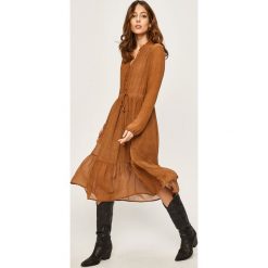 Answear - Sukienka. Czarne sukienki damskie ANSWEAR, s, bez wzorów, z poliesteru, bez kołnierzyka, z długim rękawem, długie, mini, rozkloszowane. W wyprzedaży za 119,90 zł.