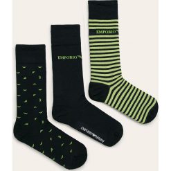 Emporio Armani - Skarpetki (3 pack). Czarne skarpetki męskie Emporio Armani, bez wzorów, z elastanu. W wyprzedaży za 89,90 zł.