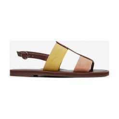 Roxy Chrishelle Sandały Brązowy. Pomarańczowe sandały damskie Roxy, w paski, z materiału, bez obcasa, z paskami. Za 169,95 zł.