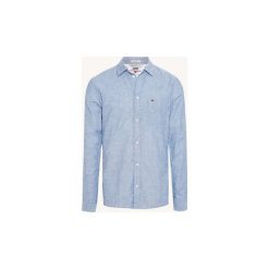 Koszule z długim rękawem Tommy Jeans DM0DM06008 LINEN SHIRT. Niebieskie koszule męskie Tommy Jeans, s, bez wzorów, z jeansu, bez kołnierzyka, z długim rękawem. Za 248,52 zł.