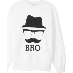 Bluza z nadrukiem bonprix biały z nadrukiem. Białe bluzy chłopięce bonprix, z nadrukiem, bez rękawów, bez kaptura. Za 37,99 zł.