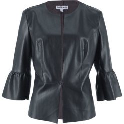Żakiet ze sztucznej skóry, z kolekcji Maite Kelly bonprix czarny. Czarne marynarki i żakiety damskie bonprix, ze skóry. Za 149,99 zł.