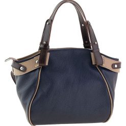 Torebki klasyczne damskie: Skórzana torebka w kolorze granatowym – 36 x 27 x 11 cm