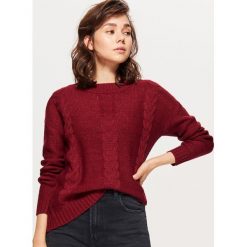 Sweter z warkoczowym splotem - Bordowy. Czerwone bez kategorii Cropp, s, ze splotem. Za 49,99 zł.