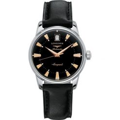 ZEGAREK LONGINES HERITAGE L1.611.4.52.2. Czarne zegarki męskie LONGINES, ze stali. Za 4260,00 zł.