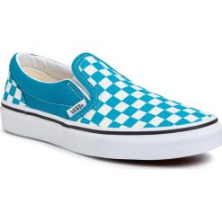 Tenisówki VANS - Classic Slip-On VN0A4UH8W3V1 (Checkerboard)Crbnseatrwt. Niebieskie półbuty damskie Vans, bez wzorów, z gumy, bez zapięcia. Za 219,00 zł.