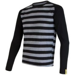 Sensor Bluzka Merino Wool Active M Black Stripes S. Czarne odzież termoaktywna męska marki Sensor, m, ze skóry. Za 209,00 zł.