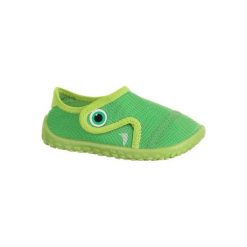 Buty do wody Aquashoes 100 dla malucha. Zielone buty sportowe damskie SUBEA, bez wzorów, z poliesteru, sportowe. Za 29,99 zł.