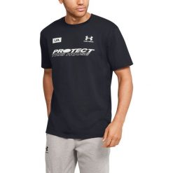 Under Armour PTH Back Koszulka Czarny. Czarne podkoszulki męskie Under Armour, l, z nadrukiem, z bawełny, z krótkim rękawem. Za 171,95 zł.
