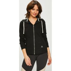 Reebok - Bluza. Czarne bluzy damskie z kieszeniami marki Reebok, s, z bawełny, z kapturem. Za 229,90 zł.