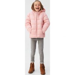 Mango Kids - Kurtka 110 - 164 cm. Szare kurtki dziewczęce Mango Kids, bez wzorów, z poliesteru, krótkie, z kapturem. Za 99,90 zł.