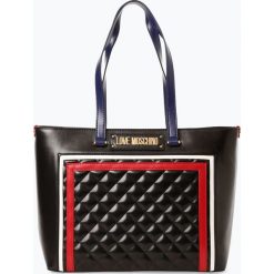 Love Moschino - Damska torba shopper, czarny. Czarne torby damskie na zakupy Love Moschino, w paski, eleganckie, pikowane, bez dodatków. Za 999,95 zł.