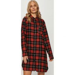 Dkny - Koszula nocna. Czarne piżamy damskie DKNY, na co dzień, s, bez wzorów, z bawełny, bez kołnierzyka, z długim rękawem. Za 389,90 zł.