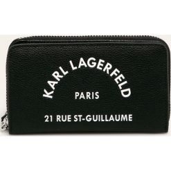 Karl Lagerfeld - Portfel skórzany. Czarne portfele damskie KARL LAGERFELD, bez wzorów, ze skóry. W wyprzedaży za 429,90 zł.