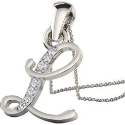 Naszyjniki damskie: Srebrny naszyjnik z diamentami – dł. 43 cm