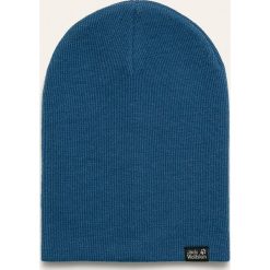Jack Wolfskin - Czapka. Niebieskie czapki męskie Jack Wolfskin, na zimę, bez wzorów, z dzianiny. Za 69,90 zł.