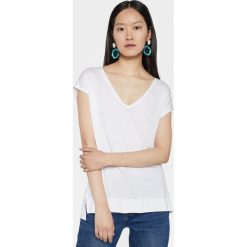 Parfois - T-shirt. Białe bluzki damskie Parfois, s, bez wzorów, z dzianiny, bez kołnierzyka. Za 49,90 zł.