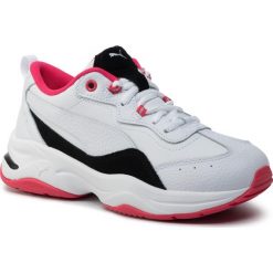 Buty PUMA - Cilia Lux 370282 03 White/Black/Nrgy Rose/Silver. Białe buty sportowe damskie Puma, bez wzorów, ze skóry, sportowe, na fitness i siłownię. Za 299,99 zł.