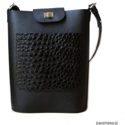 SIMPLICITY SHOPPER black&croco. Czarne torby damskie na zakupy marki Pakamera, ze skóry, na ramię. Za 199,00 zł.