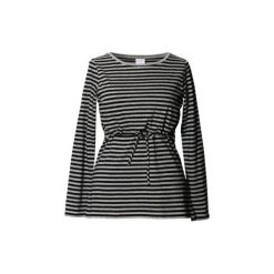 Boob Bluzka dla kobiet w ciąźy i karmiących PATTI greymelange/black - Gr.XL. Czarne koszulki damskie Boob, xl, bez wzorów, z bawełny, bez kołnierzyka, z długim rękawem. Za 195,00 zł.