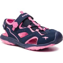 Sandały KANGAROOS - K-Cali 18336 000 4204 D Dk Navy/Daisy Pink. Różowe sandały dziewczęce KangaROOS, ze skóry ekologicznej, bez zapięcia. Za 169,00 zł.