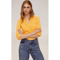 Mango - Koszula Planita. Czerwone bluzki damskie Mango, na co dzień, s, bez wzorów, z bawełny, klasyczne, z klasycznym kołnierzykiem, z długim rękawem. W wyprzedaży za 71,90 zł.