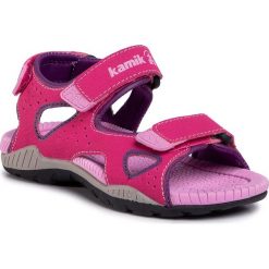Sandały KAMIK - Lobster2 HK4126 Magenta. Różowe sandały dziewczęce Kamik, ze skóry ekologicznej, bez zapięcia. W wyprzedaży za 109,00 zł.