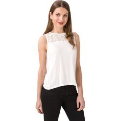 Vero Moda Jasmin Top Biały. Białe podkoszulki damskie Vero Moda, xs, w koronkowe wzory, z elastanu, bez rękawów. Za 64,95 zł.