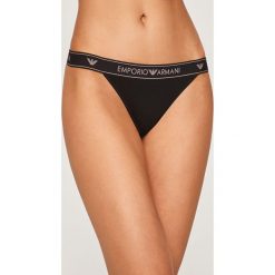 Emporio Armani - Stringi. Czarne majtki damskie Emporio Armani, l, z elastanu. Za 119,90 zł.