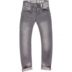 Dżinsy - Slim fit - w kolorze szarym. Szare spodnie chłopięce marki Retour Denim de Luxe, w paski. W wyprzedaży za 115,95 zł.
