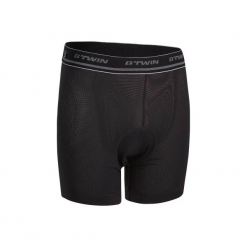 Spodenki pod szorty na rower MTB 500 męskie. Czarne bermudy męskie ROCKRIDER, z elastanu, sportowe. Za 49,99 zł.