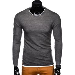 SWETER MĘSKI E121 - GRAFITOWY/MELANŻOWY. Szare swetry klasyczne męskie marki Ombre Clothing, s, z bawełny, klasyczne, z okrągłym kołnierzem. Za 59,00 zł.