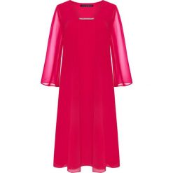 Malinowa sukienka z szyfonu. Różowe sukienki damskie Vito Vergelis, plus size, bez wzorów, z szyfonu, bez kołnierzyka, plus size, bez rękawów, oversize. W wyprzedaży za 214,00 zł.