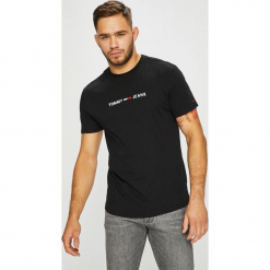 Tommy Jeans - T-shirt/polo DM0DM05125. Szare koszulki polo Tommy Jeans, l, z aplikacjami, z dzianiny. Za 159,90 zł.