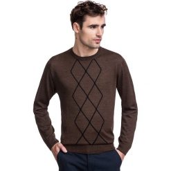 Sweter PIETRO SWKR000325. Pomarańczowe swetry męskie Giacomo Conti, m, bez wzorów, z wełny, bez kołnierzyka, bez kaptura. Za 229,00 zł.