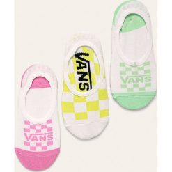 Vans - Stopki (3-pack). Białe skarpetki damskie Vans, z nadrukiem, z elastanu. W wyprzedaży za 69,90 zł.