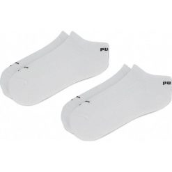 Zestaw 2 par niskich skarpet unisex PUMA - 261085001 White 300. Białe skarpetki damskie marki Puma, bez wzorów, z elastanu. Za 29,00 zł.