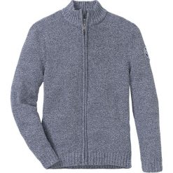 Sweter rozpinany z bawełny z recyklingu bonprix ciemnoniebiesko-biały melanż. Niebieskie swetry męskie bonprix, s, z aplikacjami, z bawełny, bez kołnierzyka, bez kaptura. Za 109,99 zł.