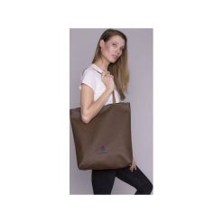 Shopper bag damskie: torba basic brąz