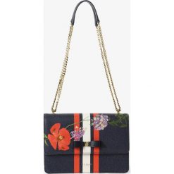 Ted Baker - Skórzana torebka damska – Tracyy, niebieski. Niebieskie torebki klasyczne damskie Ted Baker, w paski, na ramię, z kokardką. Za 549,95 zł.