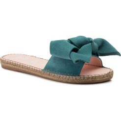 Espadryle MANEBI - Sandals With Bow M 2.7 J0 Dark Aquamarine. Niebieskie espadryle damskie Manebi, bez wzorów, ze skóry, bez obcasa. W wyprzedaży za 319,00 zł.