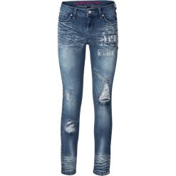 Dżinsy SKINNY bonprix niebieski "stone". Niebieskie jeansy damskie bonprix, z jeansu. Za 129,99 zł.