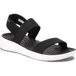 Sandały CROCS - Literide Sandal W 205106 Black/White. Czarne klapki damskie Crocs, bez wzorów, z tworzywa sztucznego, bez obcasa. Za 199,00 zł.