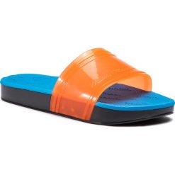 Klapki MELISSA - Slide + Rider Ad 32434 Orange/Blue/Green 53430. Pomarańczowe klapki damskie Melissa, bez wzorów, z tworzywa sztucznego, bez obcasa. W wyprzedaży za 189,00 zł.