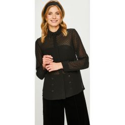 Answear - Koszula. Czarne bluzki damskie marki ANSWEAR, uniwersalny, z poliesteru, casualowe, z długim rękawem. W wyprzedaży za 59,90 zł.